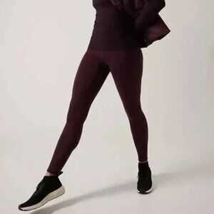 NEW Athleta Altitude Tight in Polartec Power Stretch - Size Smalll Purple Maroon